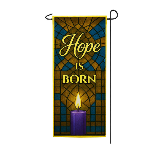 America Forever Hope is Born Stained Glass Garden Banner Flag