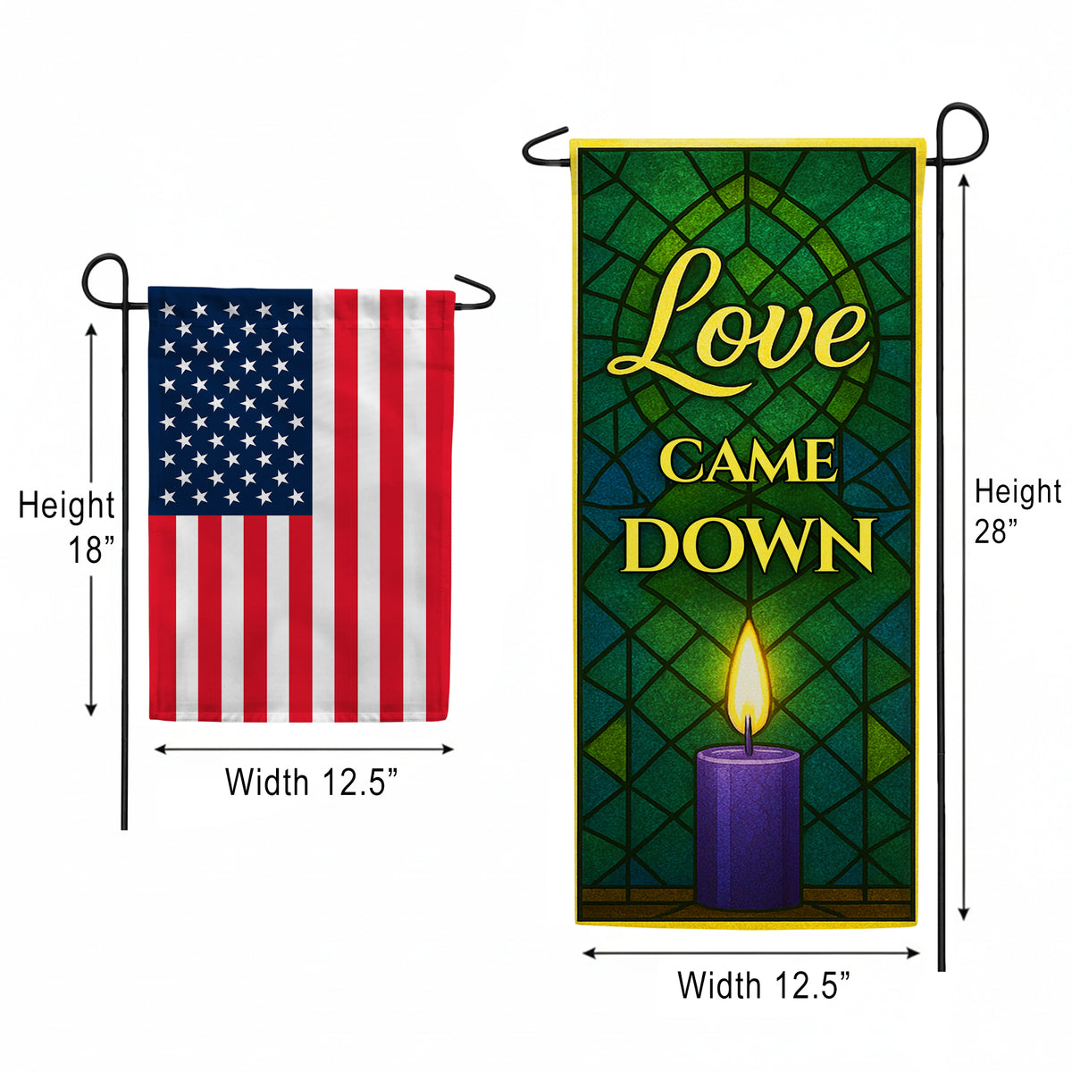 America Forever Love Came Down Stained Glass Garden Banner Flag