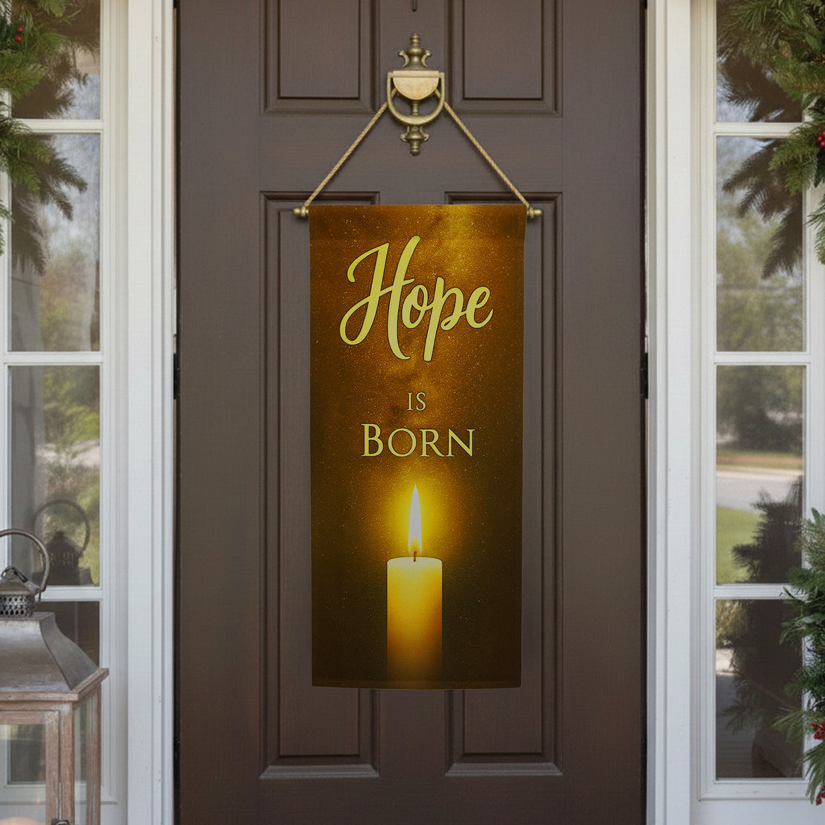 America Forever Hope is Born Golden Candlelight Garden Banner Flag
