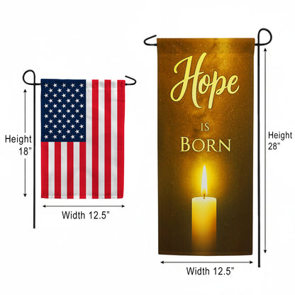 America Forever Hope is Born Golden Candlelight Garden Banner Flag