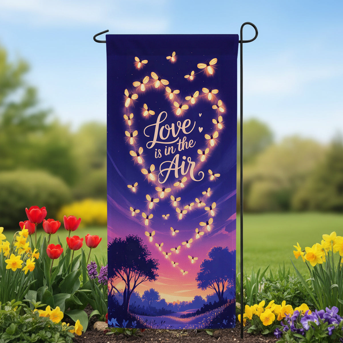 America Forever Love is in the Air Fireflies Garden Banner Flag