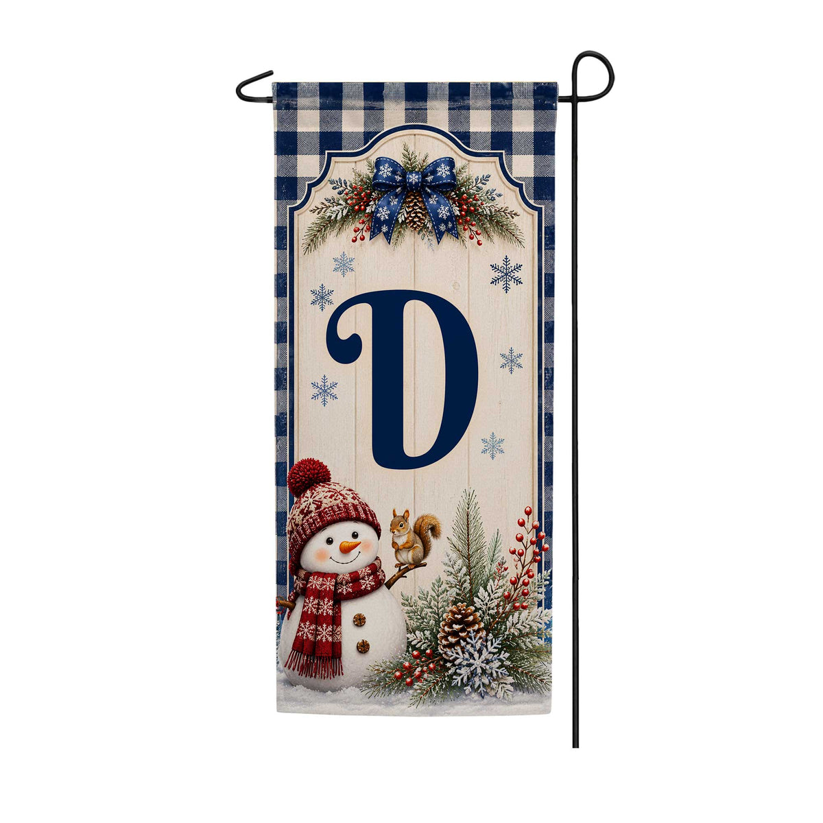 America Forever Winter Snowman Monogram Banner Flag