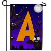 Crazy Bat Party Monogram Garden Flag
