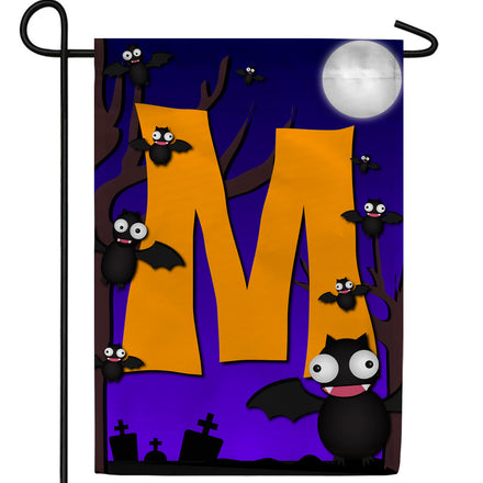 Crazy Bat Party Monogram Garden Flag
