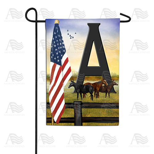 America Forever American Country Sunrise Monogram Garden Flag