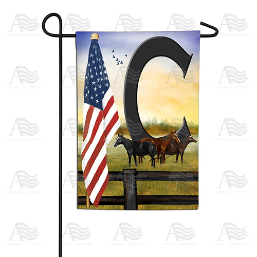 America Forever American Country Sunrise Monogram Garden Flag