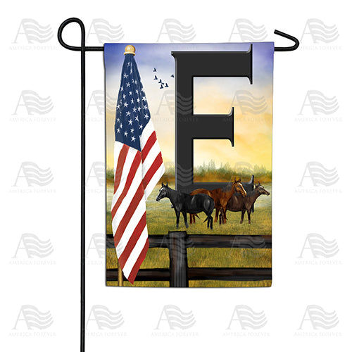 America Forever American Country Sunrise Monogram Garden Flag