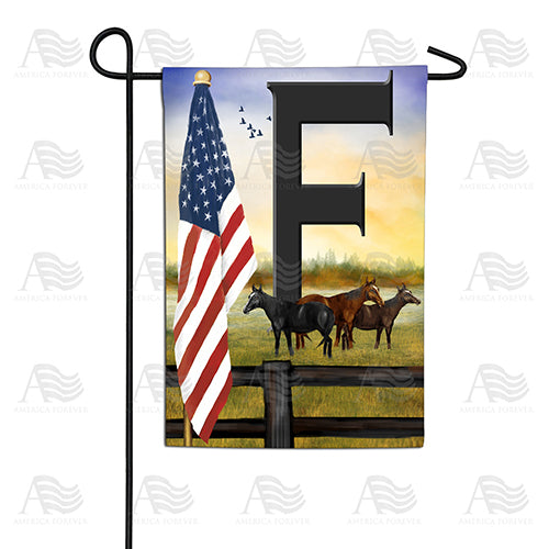 America Forever American Country Sunrise Monogram Garden Flag