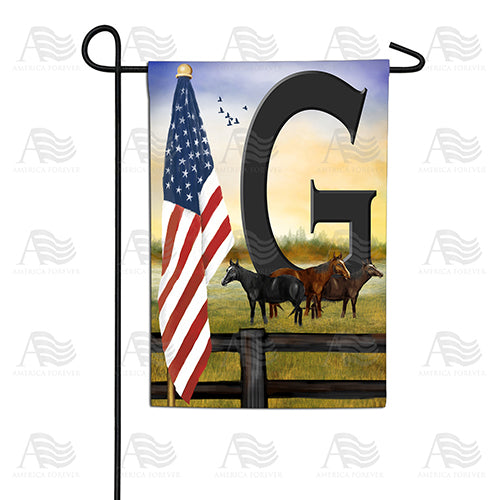 America Forever American Country Sunrise Monogram Garden Flag