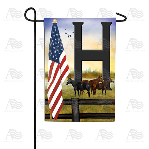 America Forever American Country Sunrise Monogram Garden Flag