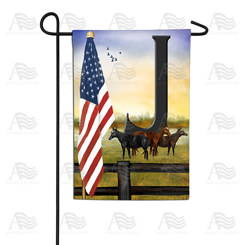 America Forever American Country Sunrise Monogram Garden Flag
