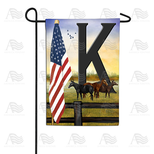 America Forever American Country Sunrise Monogram Garden Flag