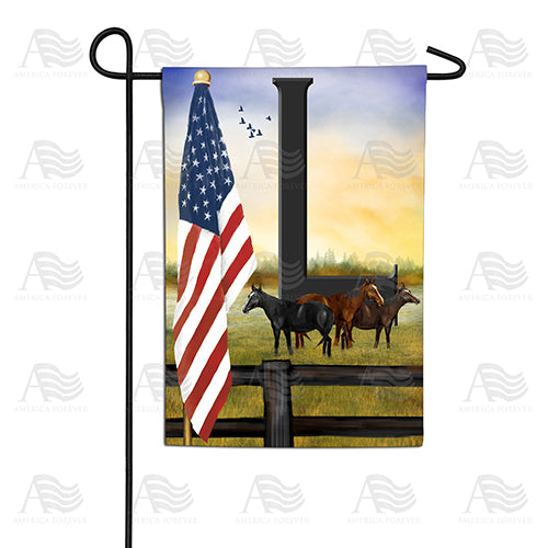America Forever American Country Sunrise Monogram Garden Flag