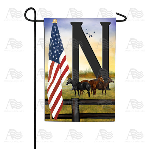 America Forever American Country Sunrise Monogram Garden Flag