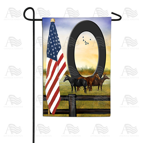 America Forever American Country Sunrise Monogram Garden Flag