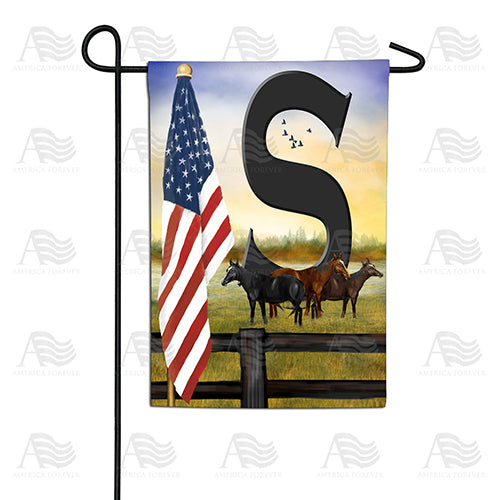 America Forever American Country Sunrise Monogram Garden Flag