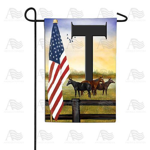 America Forever American Country Sunrise Monogram Garden Flag