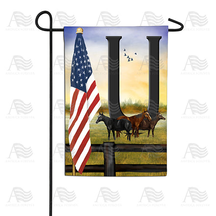 America Forever American Country Sunrise Monogram Garden Flag