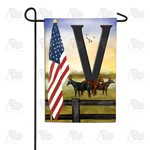 America Forever American Country Sunrise Monogram Garden Flag
