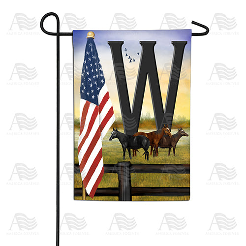 America Forever American Country Sunrise Monogram Garden Flag