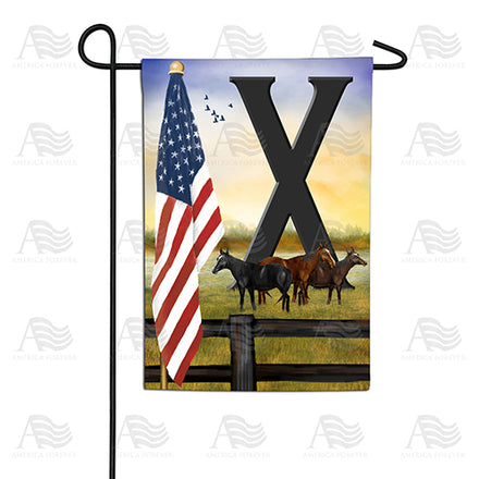 America Forever American Country Sunrise Monogram Garden Flag