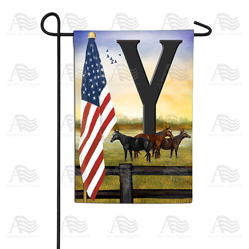 America Forever American Country Sunrise Monogram Garden Flag