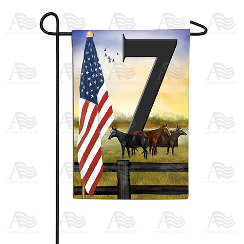 America Forever American Country Sunrise Monogram Garden Flag