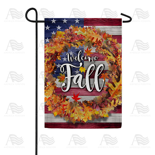 America Forever Patriotic Fall Welcome Garden Flag