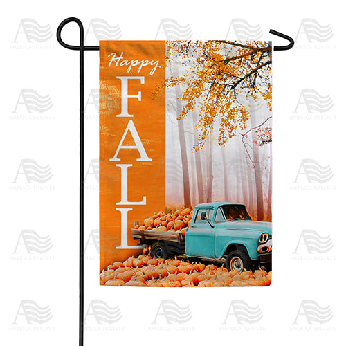 America Forever Pumpkin Truck Overload Garden Flag