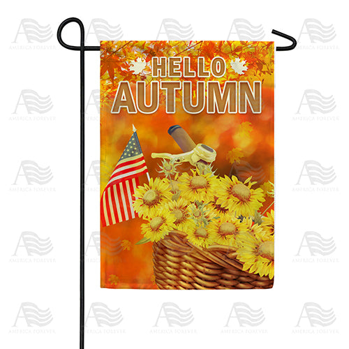 America Forever Autumn Flowers Bike Basket Garden Flag