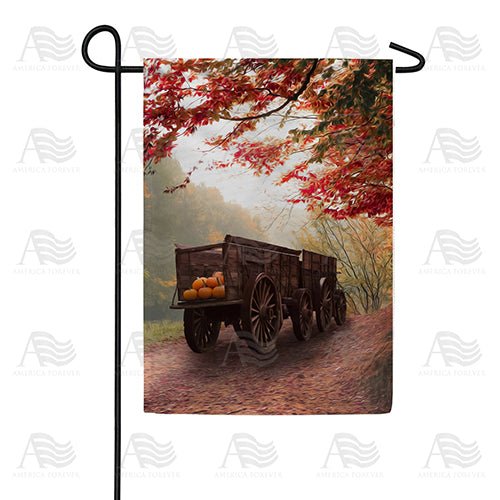 America Forever Old Pumpkin Wagon Garden Flag