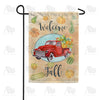 America Forever Welcome Fall Red Truck Garden Flag
