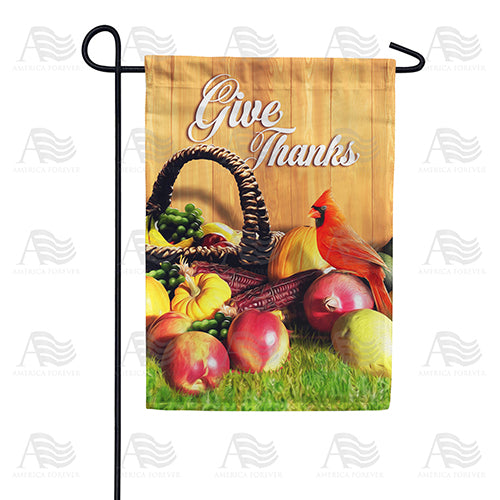 America Forever Give Thanks Cardinal Garden Flag