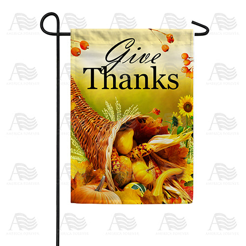 America Forever Sunny Cornucopia Garden Flag