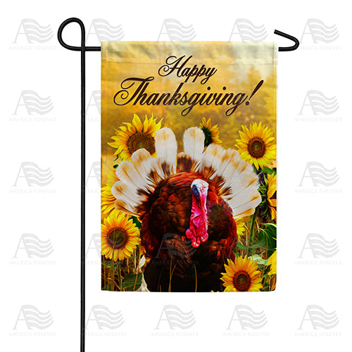 America Forever Turkey In Sunflowers Garden Flag