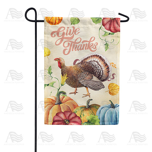 America Forever Give Thanks Watercolor Garden Flag