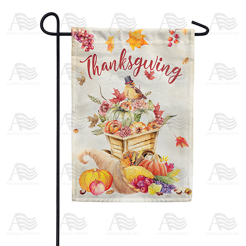 America Forever Thanksgiving Watercolor Garden Flag