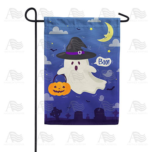 America Forever Trick Or Treat Ghost Garden Flag