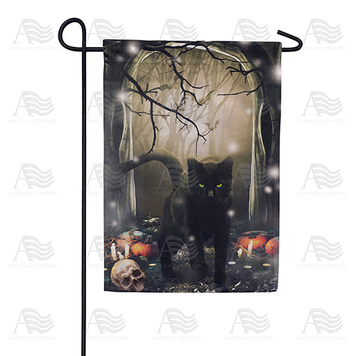 America Forever Black Cat Crossing Garden Flag
