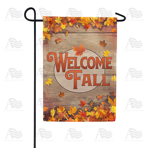 America Forever Welcome Fall Wood Panel Garden Flag
