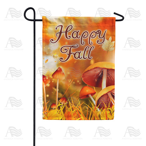 America Forever Happy Fall Mushrooms Garden Flag