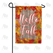 America Forever Hello Fall Leaf Border Garden Flag