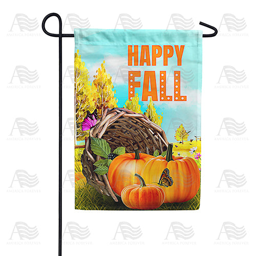 America Forever Fall Wicker Basket Garden Flag