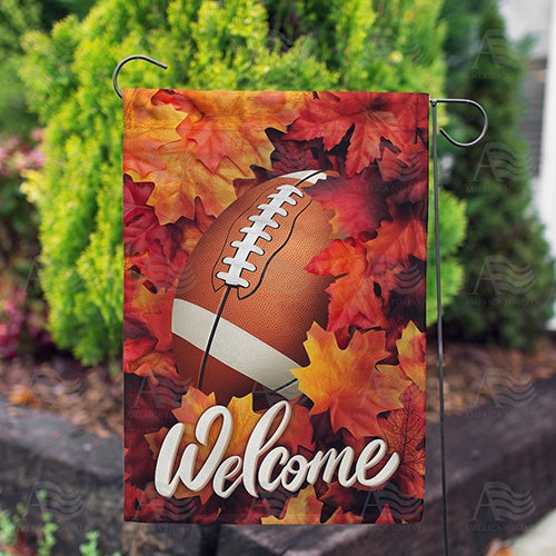 America Forever Fall Football Season Garden Flag
