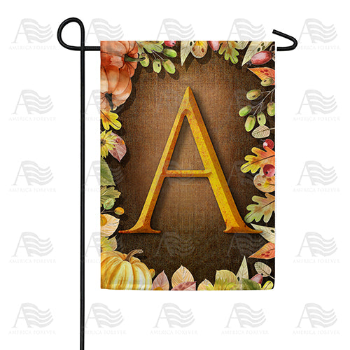 America Forever Pumpkins & Leaves Monogram Garden Flag