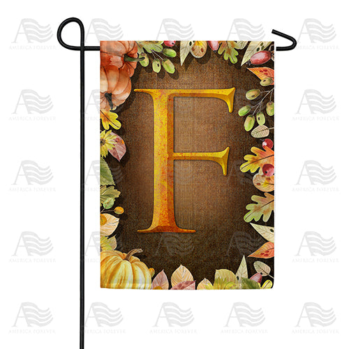 America Forever Pumpkins & Leaves Monogram Garden Flag