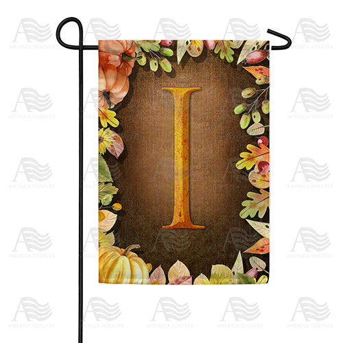 America Forever Pumpkins & Leaves Monogram Garden Flag