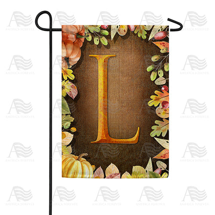 America Forever Pumpkins & Leaves Monogram Garden Flag