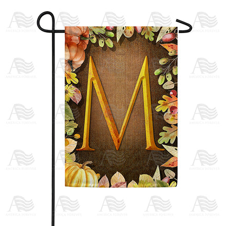America Forever Pumpkins & Leaves Monogram Garden Flag