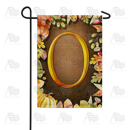 America Forever Pumpkins & Leaves Monogram Garden Flag